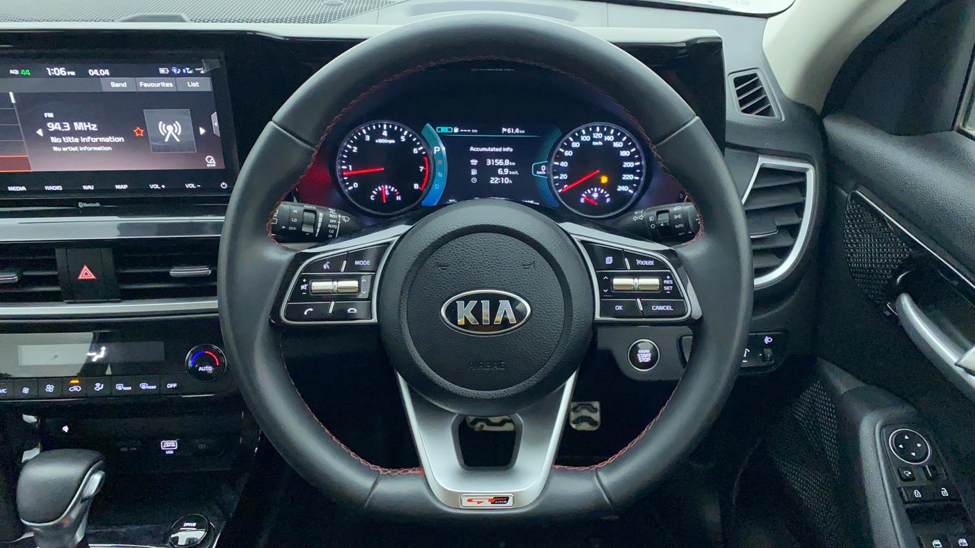 2020 KIA SELTOS GTX 1.4 GDI AT PETROL, Petrol, Automatic, 13,689 km, Steering Wheel Close Up