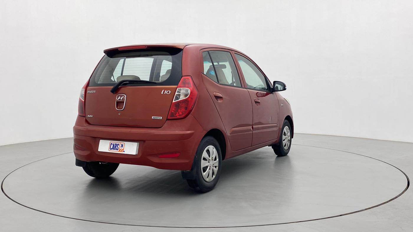 2012 Hyundai i10 SPORTZ 1.2 AT, Petrol, Automatic, 71,602 km, Right Back Diagonal