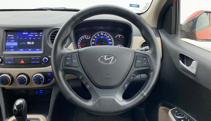 2017 Hyundai Grand i10 SPORTZ (O) AT 1.2 KAPPA VTVT, Petrol, Automatic, 15,256 km, Steering Wheel Close Up