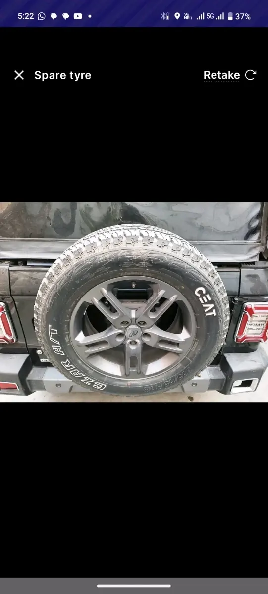 2021 Mahindra Thar LX D 4WD AT CONVERTIBLE, Diesel, Automatic, 46,838 km, tyre