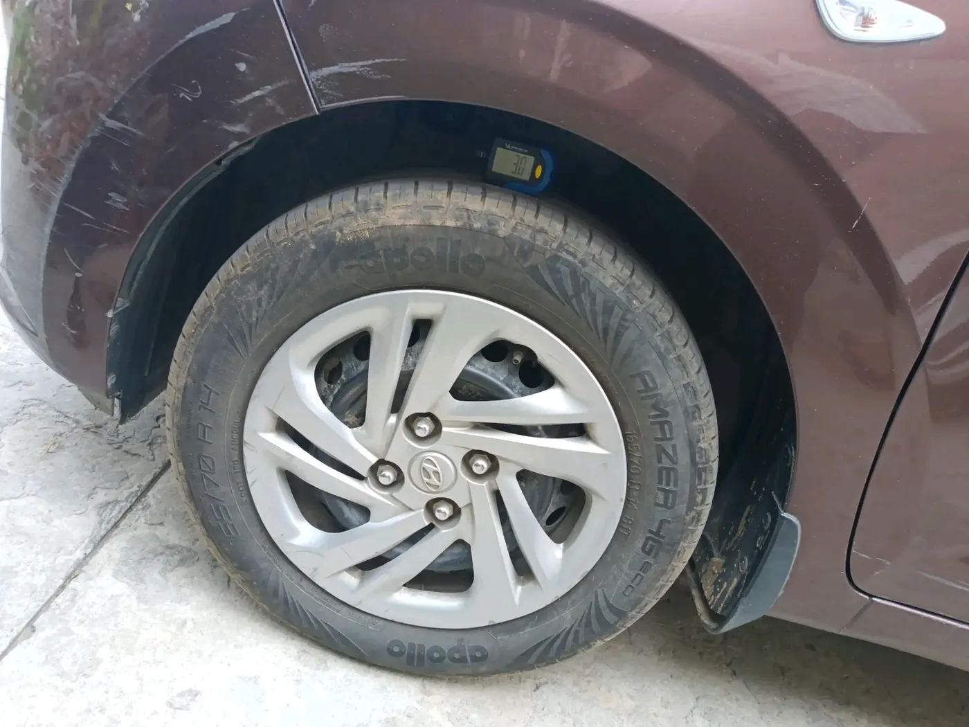 2021 Hyundai AURA S 1.2 CNG, CNG, Manual, 88,363 km, tyre
