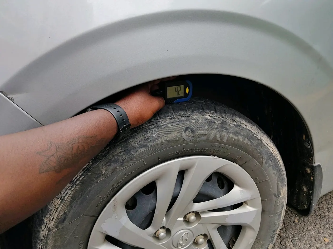 2021 Hyundai AURA S 1.2 CNG, CNG, Manual, 83,067 km, tyre