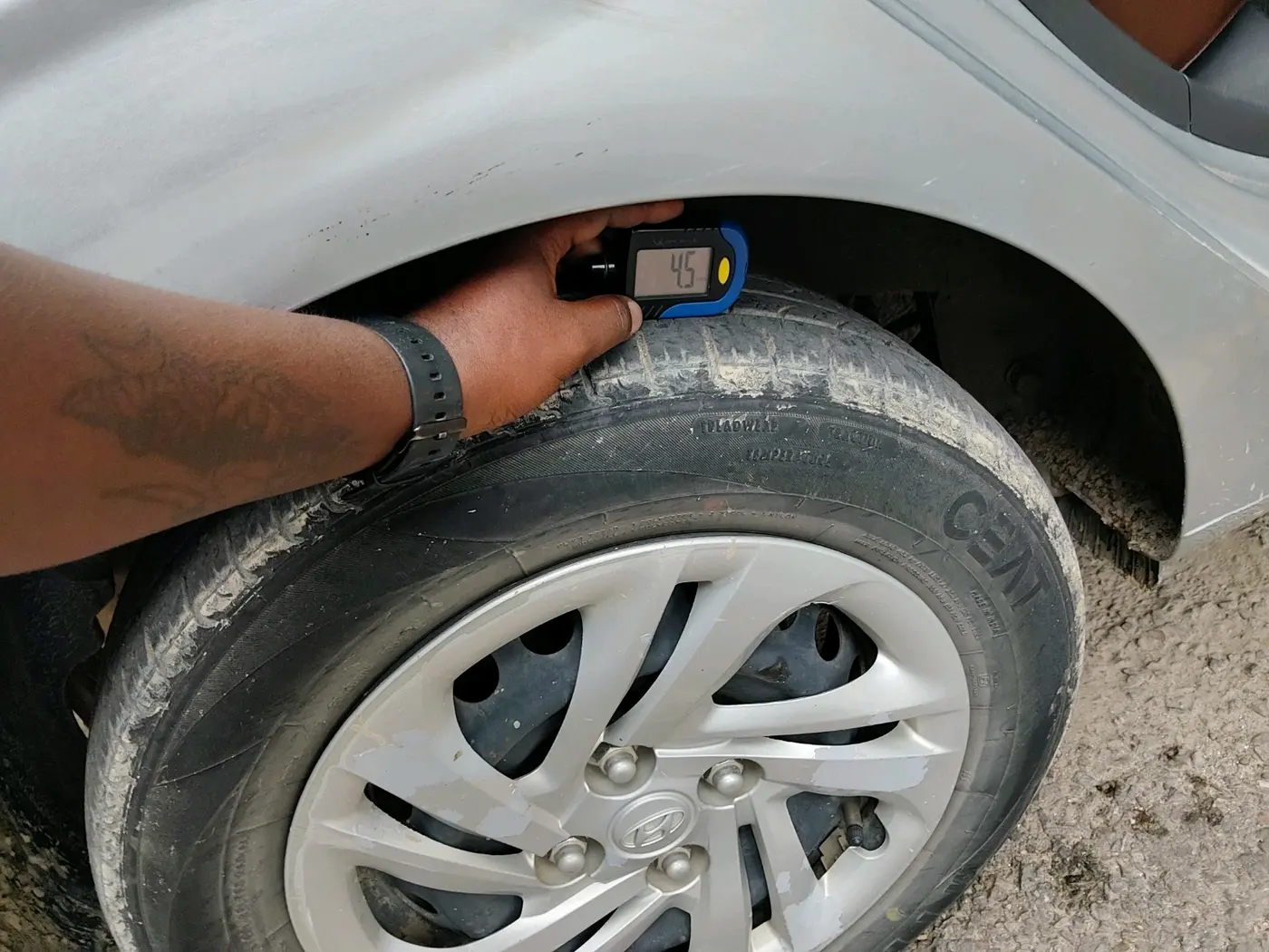 2021 Hyundai AURA S 1.2 CNG, CNG, Manual, 83,067 km, tyre